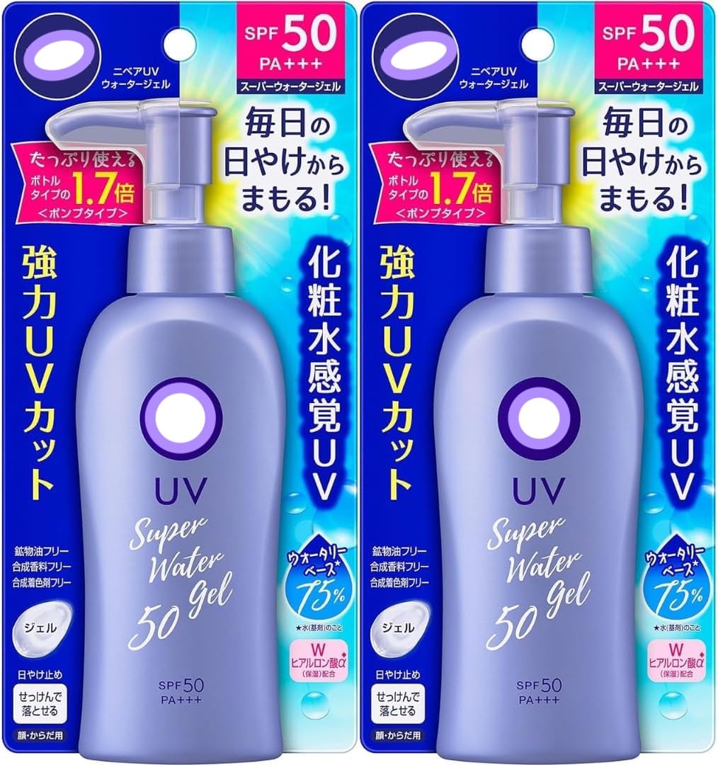 Ni-vea front pump bottle showing label and SPF benefit