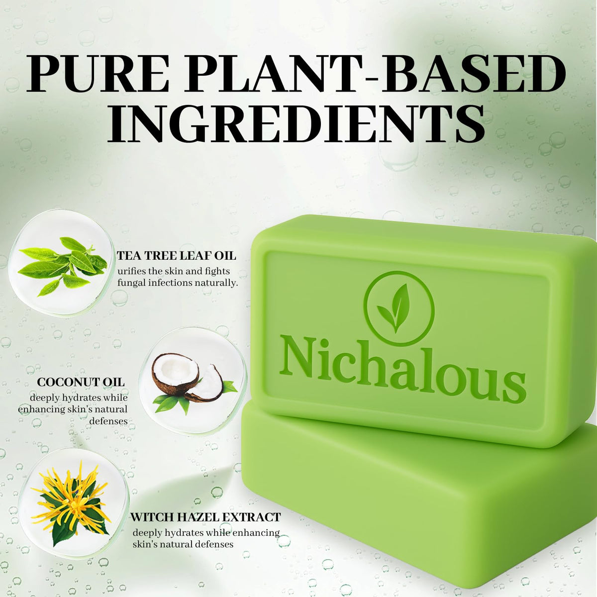 Nichalous soap sliced to reveal color and botanical texture inside