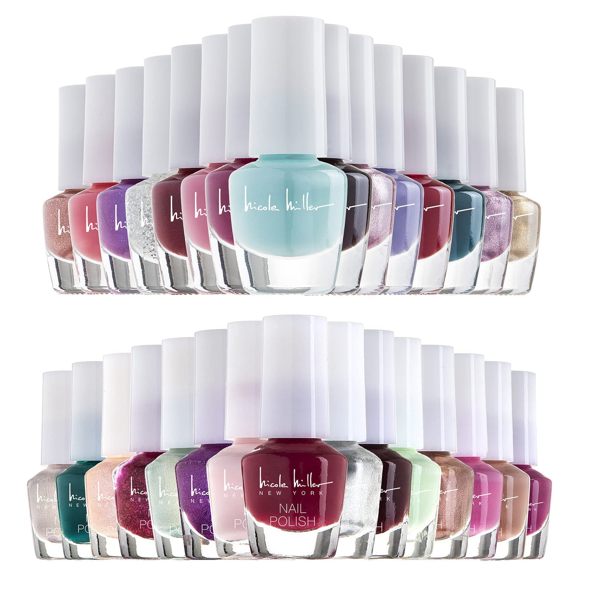 Nicole Miller front packaging showing 30 mini polishes and variety