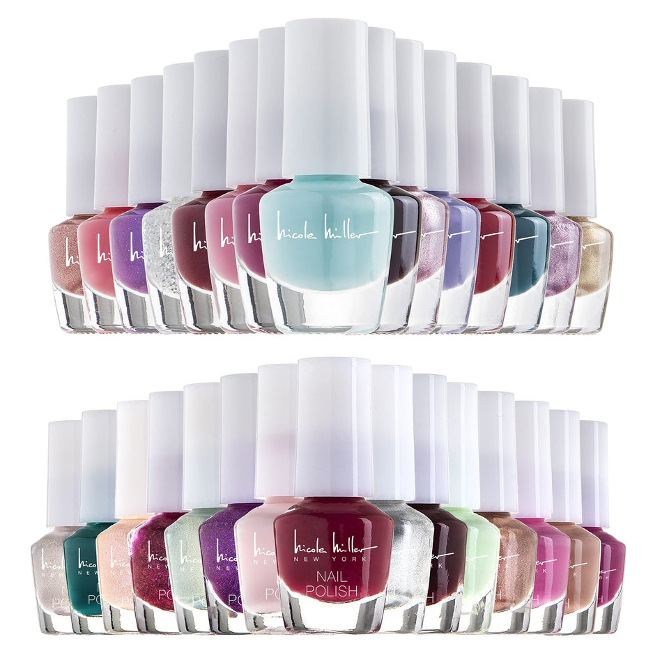 Nicole Miller front packaging showing 30 mini polishes and variety