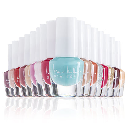 Nicole Miller front box view showing 15 mini polishes and attractive packaging for gifting