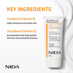 NIDA application on skin panel demonstrating no white cast and blendability