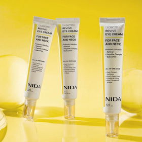 NIDA size comparison next to coin showing 40ml scale and travel-friendly benefit