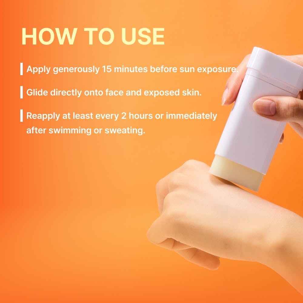 NIDA sun stick label and ingredients view showing vitamin B5 and E benefits