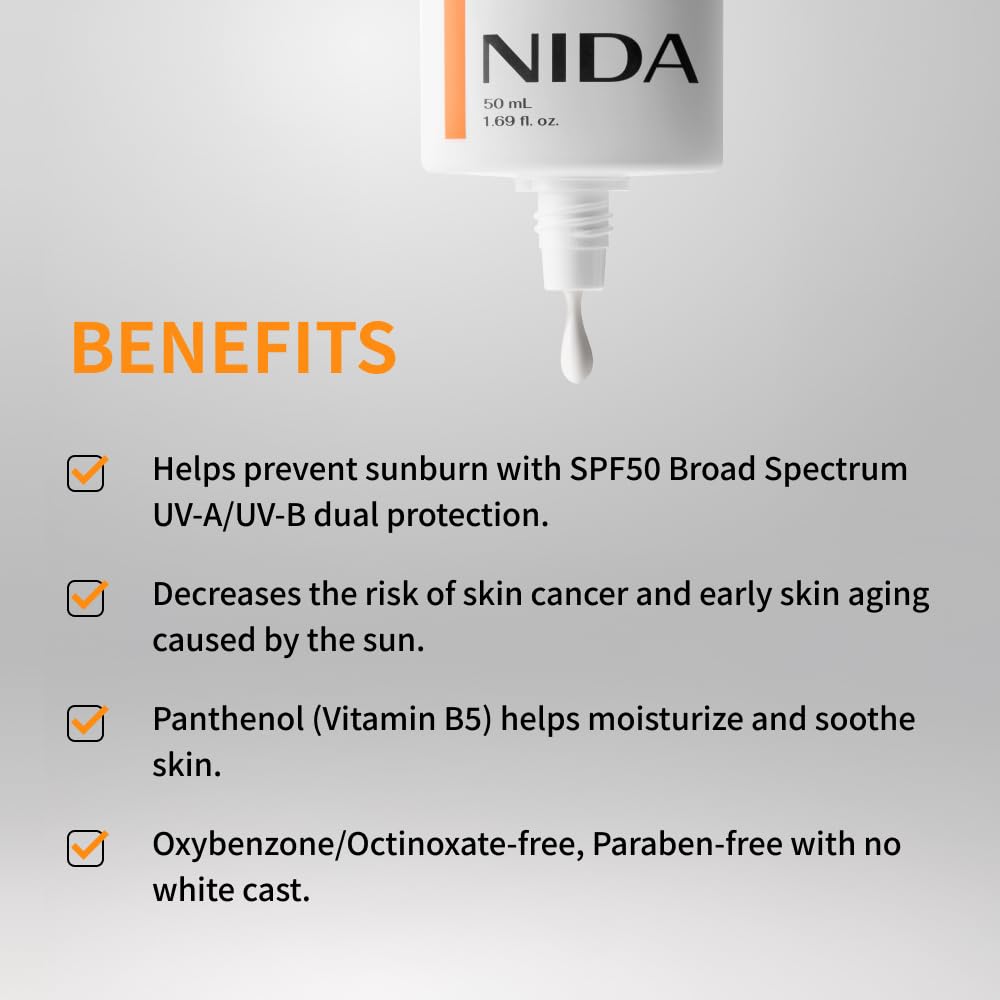 NIDA texture close-up of lotion showing lightweight absorption benefit