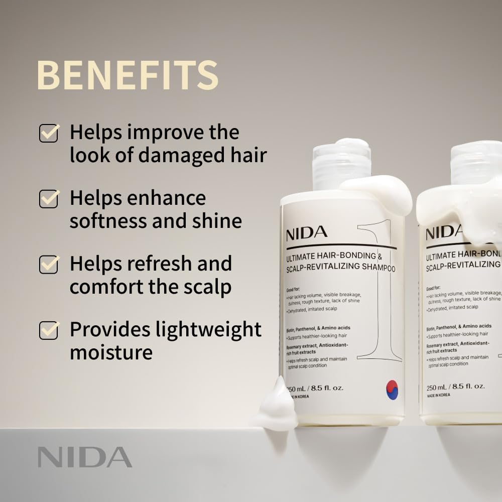NIDA shampoo foam texture close-up demonstrating gentle lather and conditioning