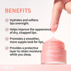 NIDA applied on lips before sleep demonstrating overnight moisture barrier