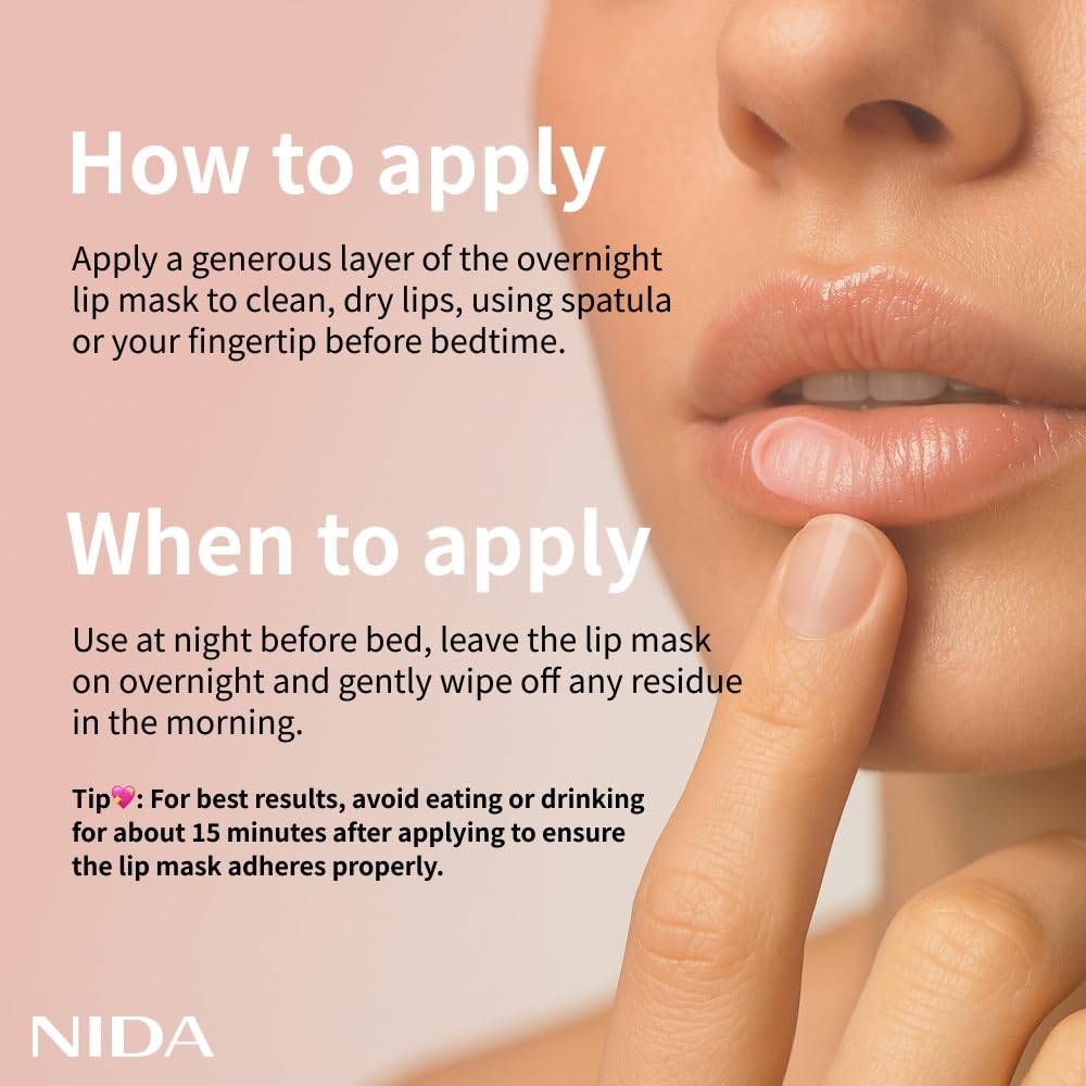 NIDA glossy finish on lips showing instant shine and smooth look