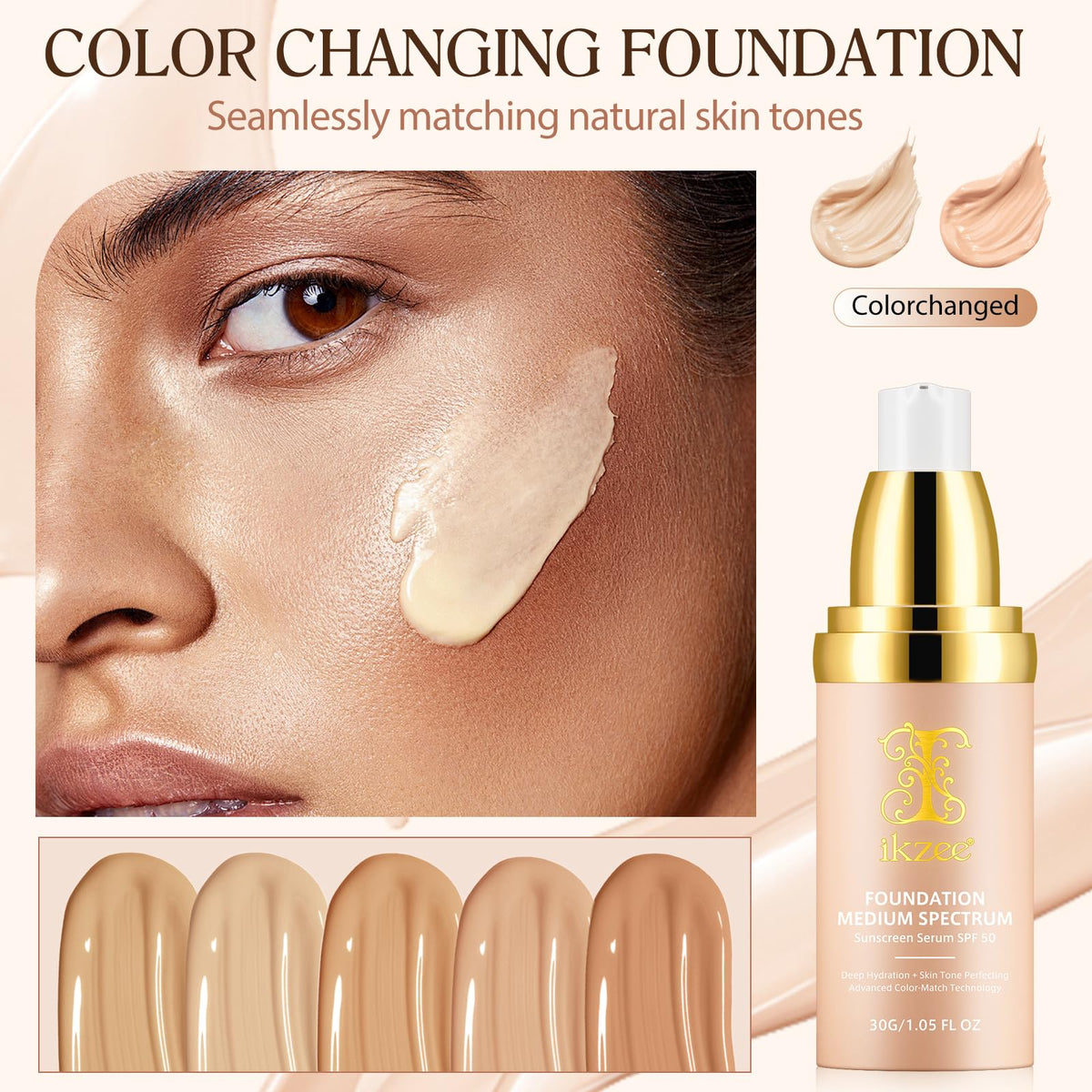 NIFEISHI texture swirled on skin showing smooth blendability and natural finish