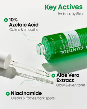 NINELESS azelaic acid ingredient concept emphasizing targeted dark spot reduction
