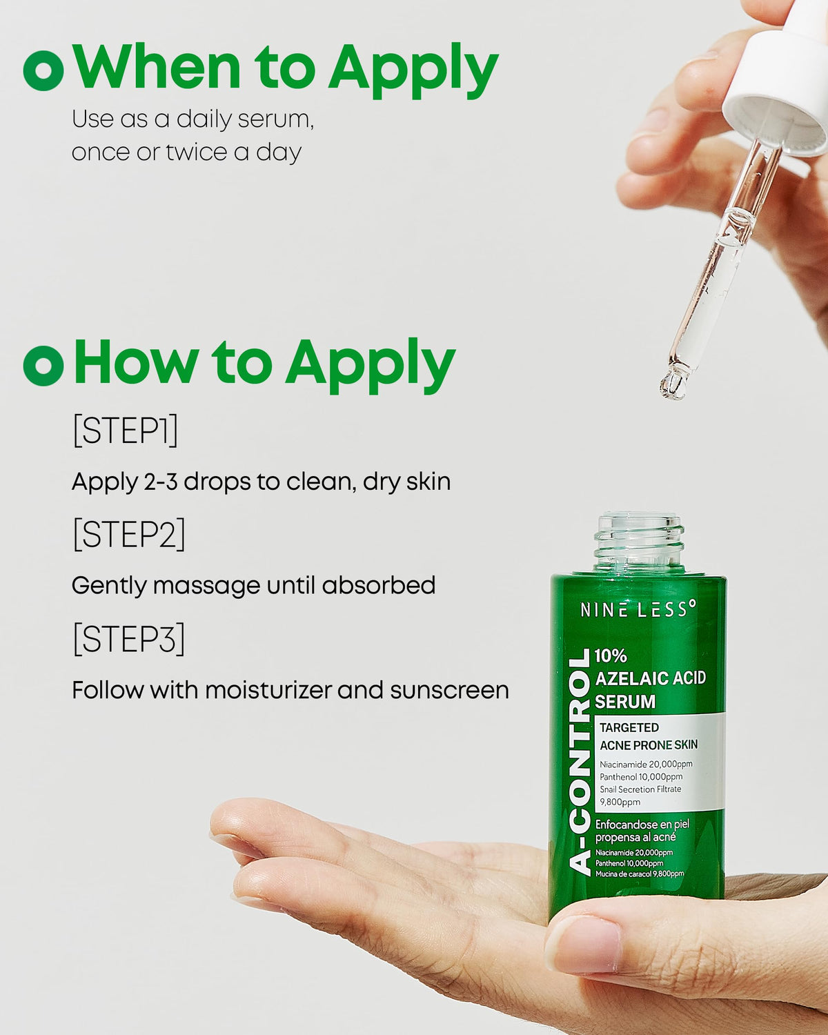 NINELESS label close-up highlighting key actives for informed ingredient choice