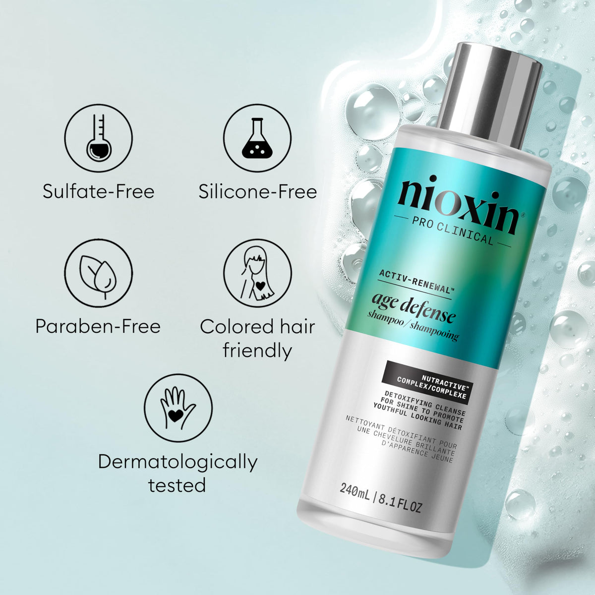 NIOXIN before-and-after hair comparison showing fuller appearance