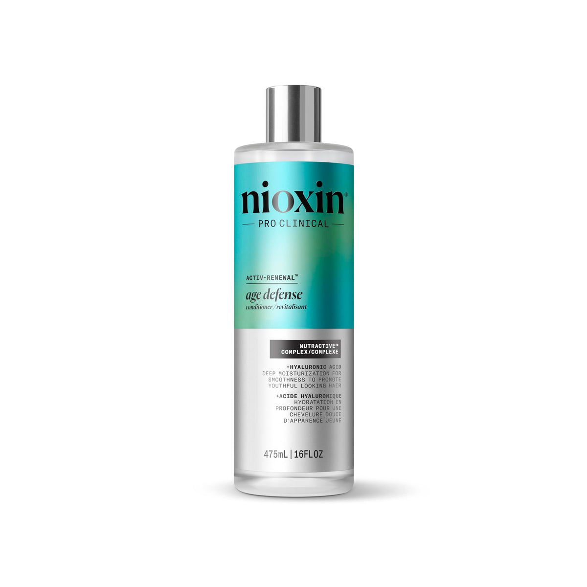 NIOXIN front packaging showing 16 fl oz bottle and benefits