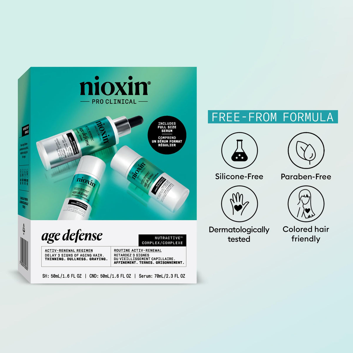 Hyaluronic ingredient visual with Nioxin emphasizing deep hydration