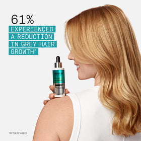 NIOXIN applying serum to scalp demonstrating root-level care benefit