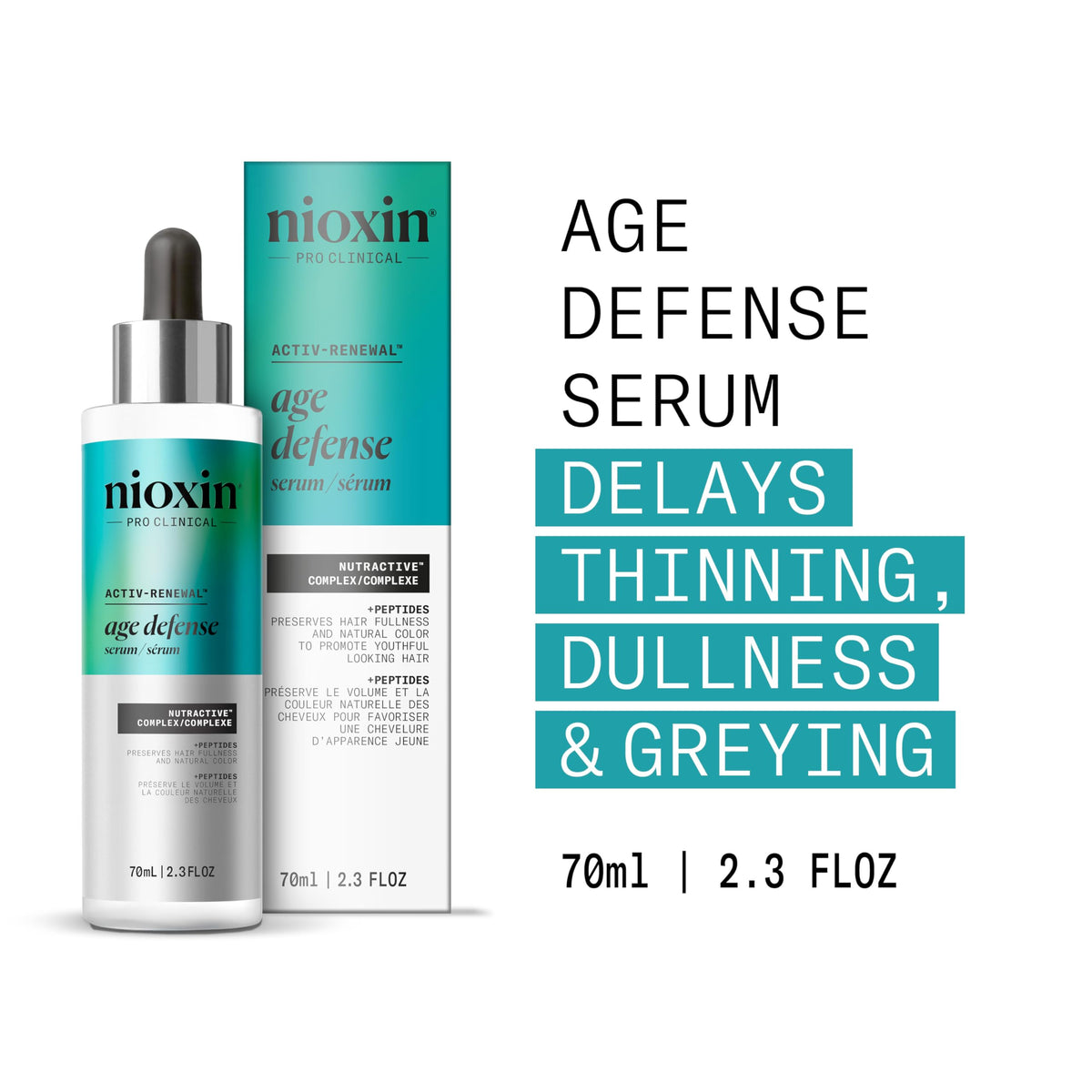 NIOXIN dropper dispensing serum onto fingers for targeted scalp benefit