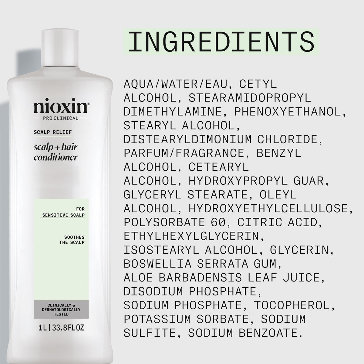 Nioxin being applied to scalp showing soothing and hydrating benefit