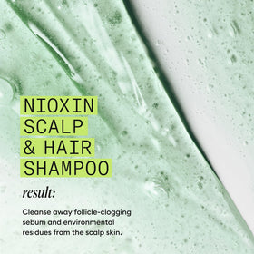 Nioxin kit in bathroom setting promoting daily routine and healthier-looking hair