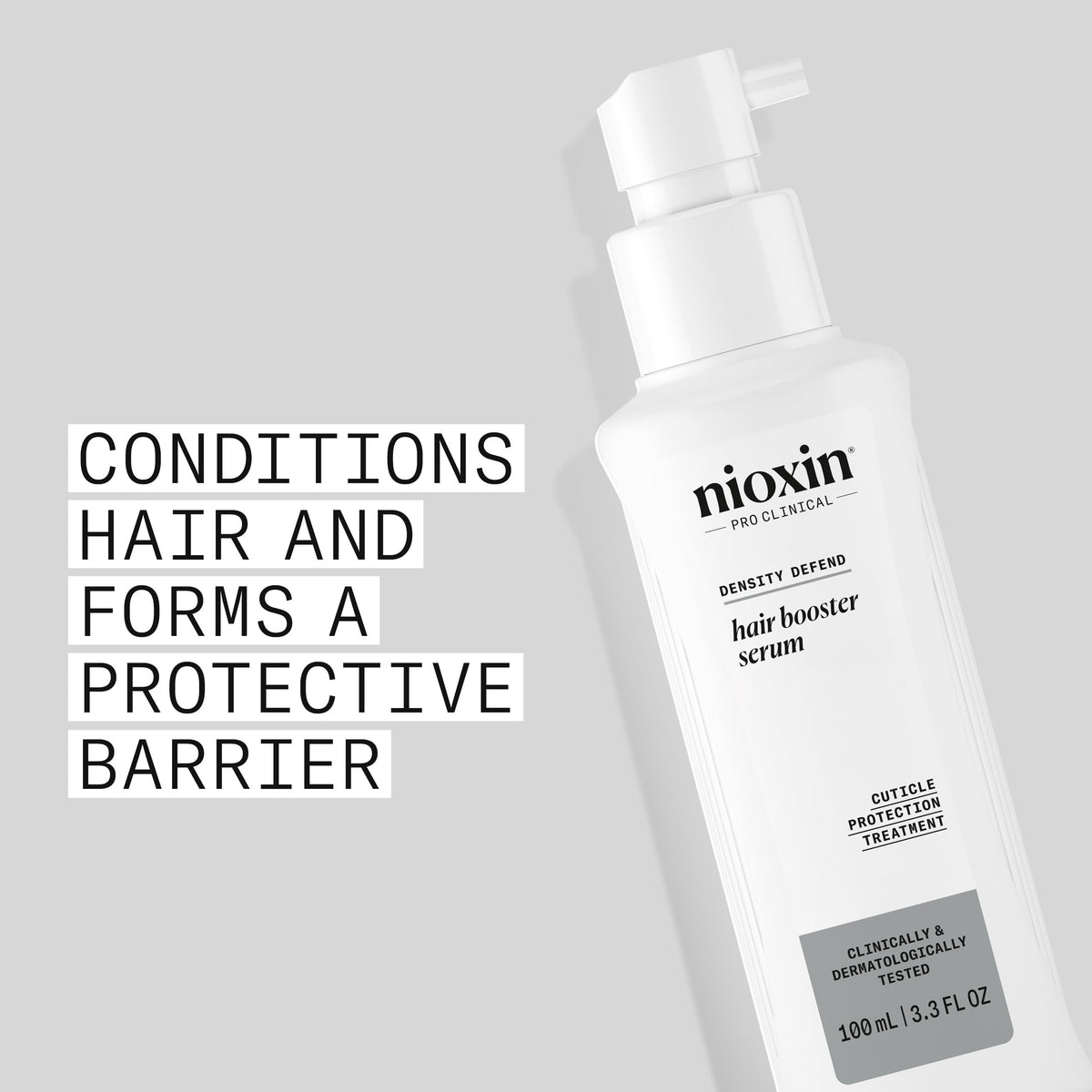 NIOXIN close-up of label highlighting professional formula benefits