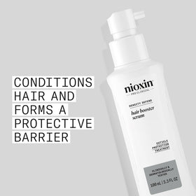 NIOXIN close-up of label highlighting professional formula benefits