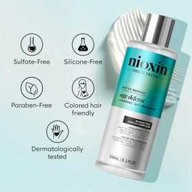 NIOXIN conditioned hair styled smooth to show improved manageability