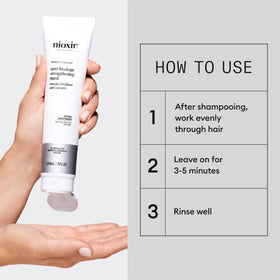 NIOXIN before and after strand comparison demonstrating reduced breakage
