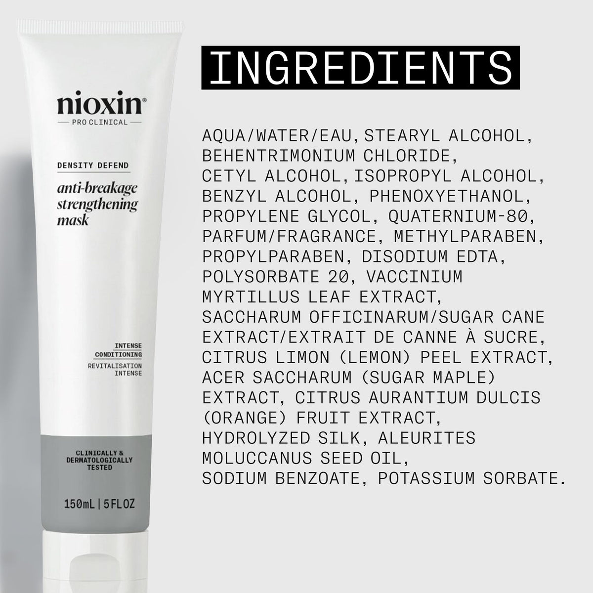 NIOXIN jar next to hand showing 5.07 fl oz size for accurate scale