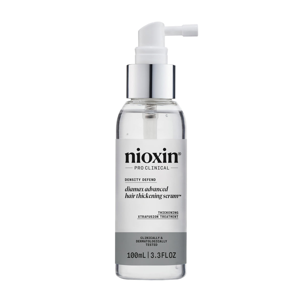 NIOXIN front packaging showing product and benefits for thicker hair