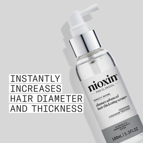 NIOXIN close-up texture of serum demonstrating lightweight, non-greasy finish