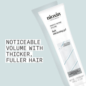NIOXIN gel dispensed on hand illustrating easy portion control benefit