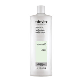 Nioxin front bottle showing product and soothing design benefits