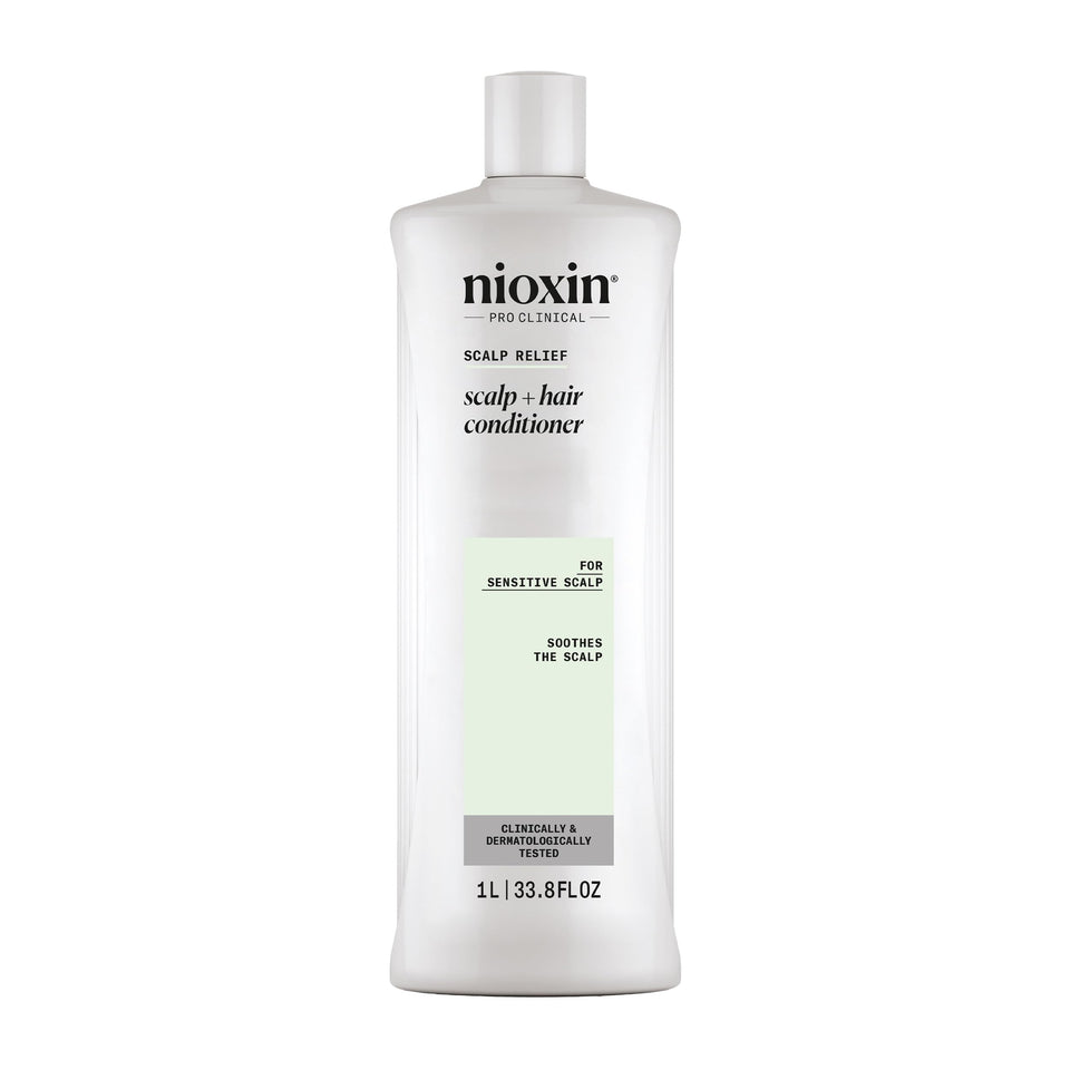 Nioxin front bottle showing product and soothing design benefits