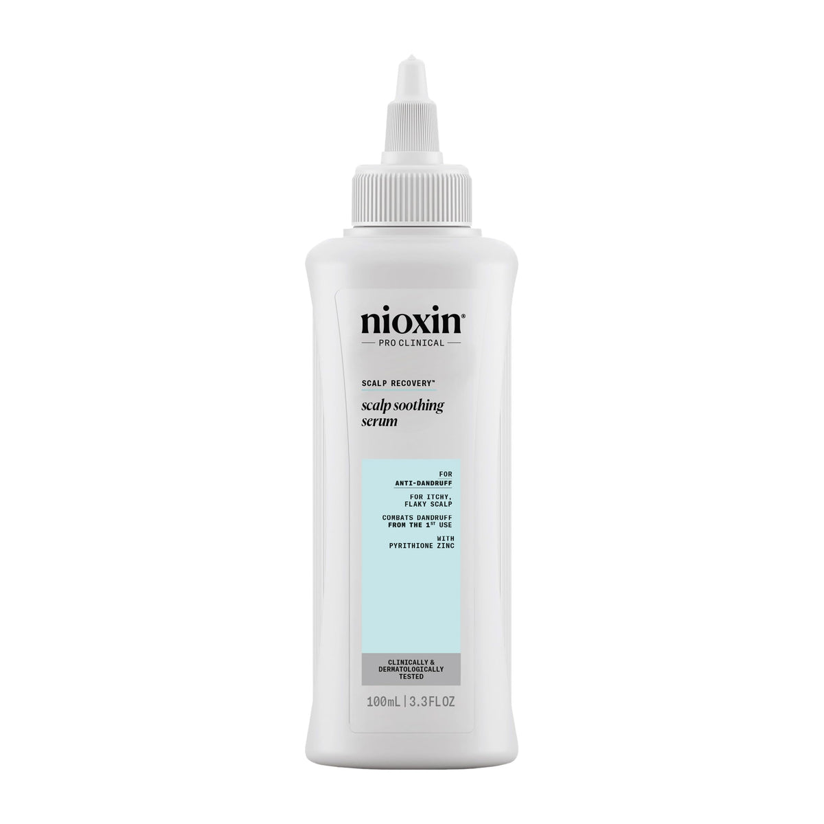 NIOXIN front packaging of soothing serum showing bottle and label benefits