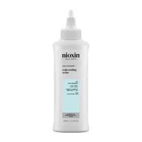 NIOXIN front packaging of soothing serum showing bottle and label benefits