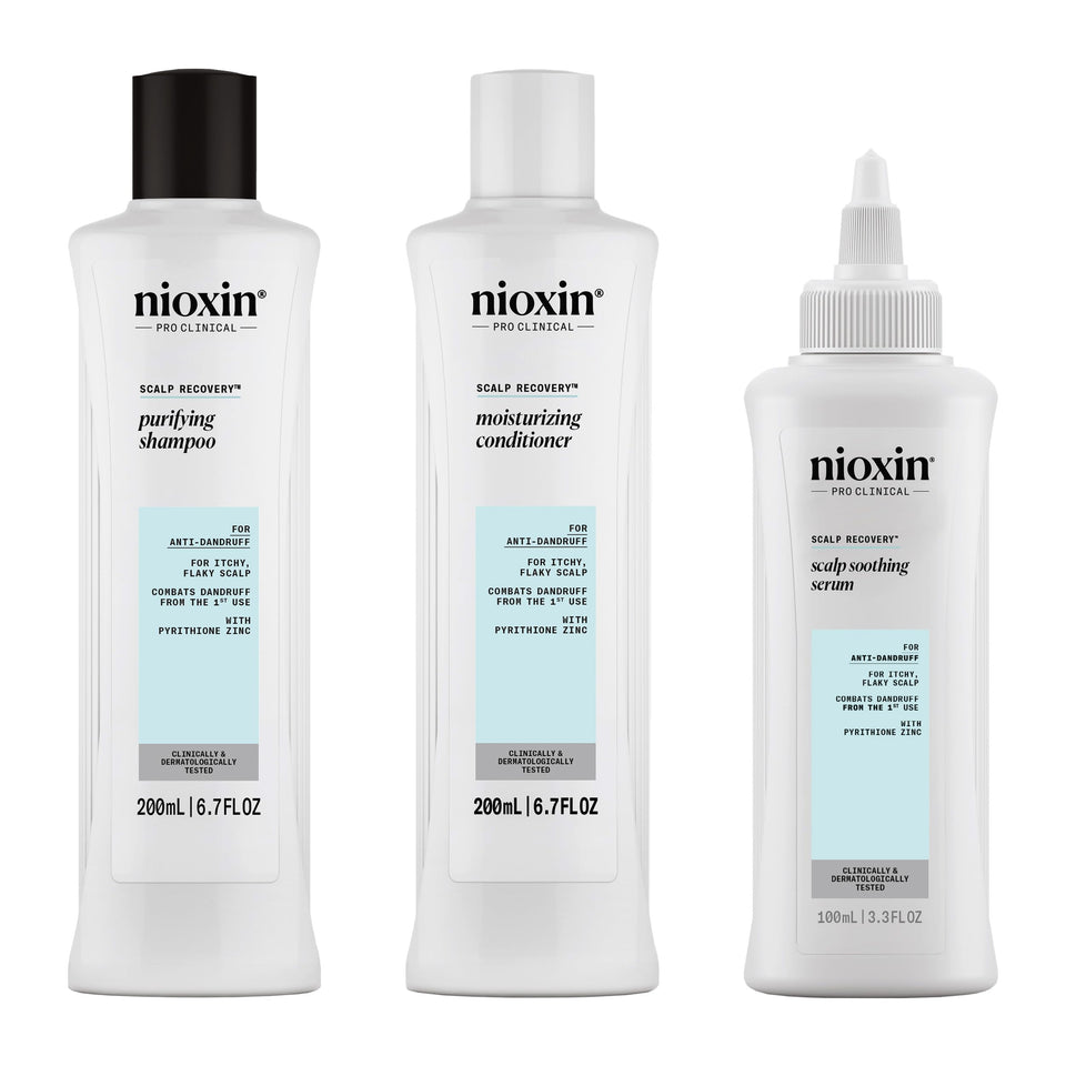 NIOXIN front packaging trial kit showing compact anti-dandruff solution benefit