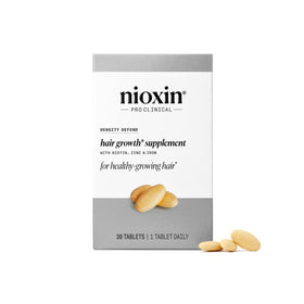NIOXIN front packaging showing box and tablet bottle, emphasizing product reliability