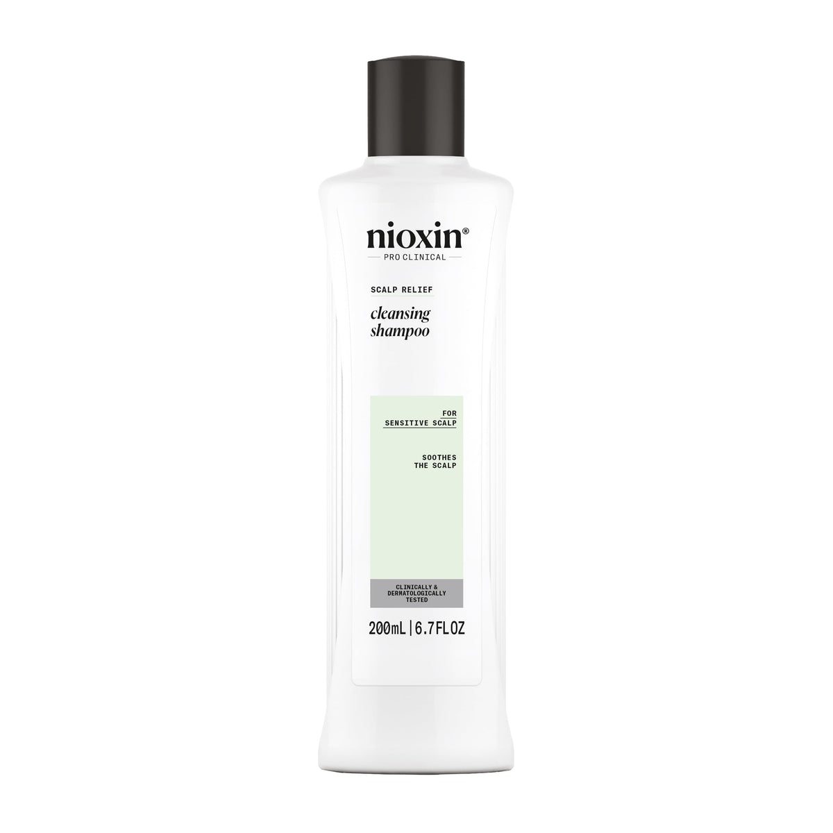 Nioxin front packaging showing clear label and soothing benefit