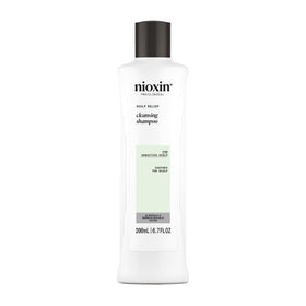 Nioxin front packaging showing clear label and soothing benefit