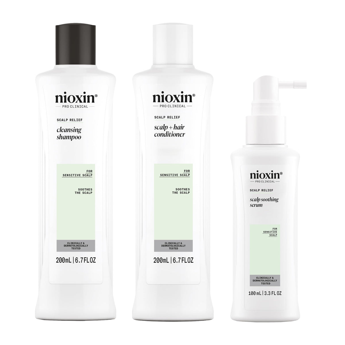 Nioxin front packaging showing trial kit soothing benefits
