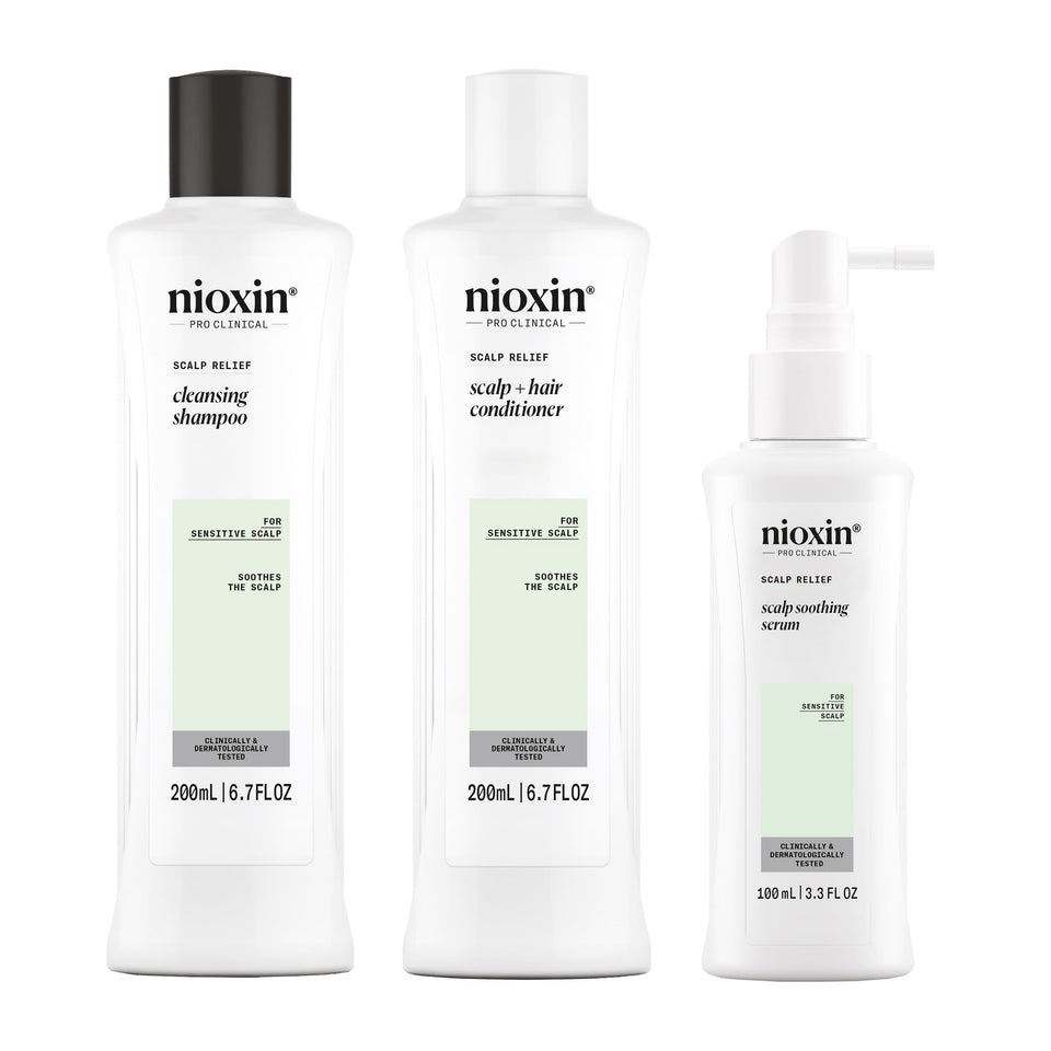 Nioxin front packaging showing trial kit soothing benefits