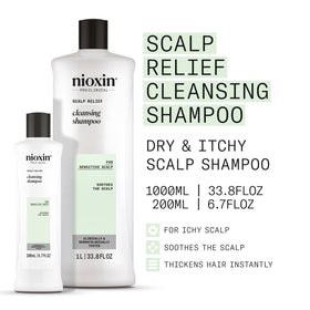 Nioxin label detail highlighting ingredients and clean formulation benefit