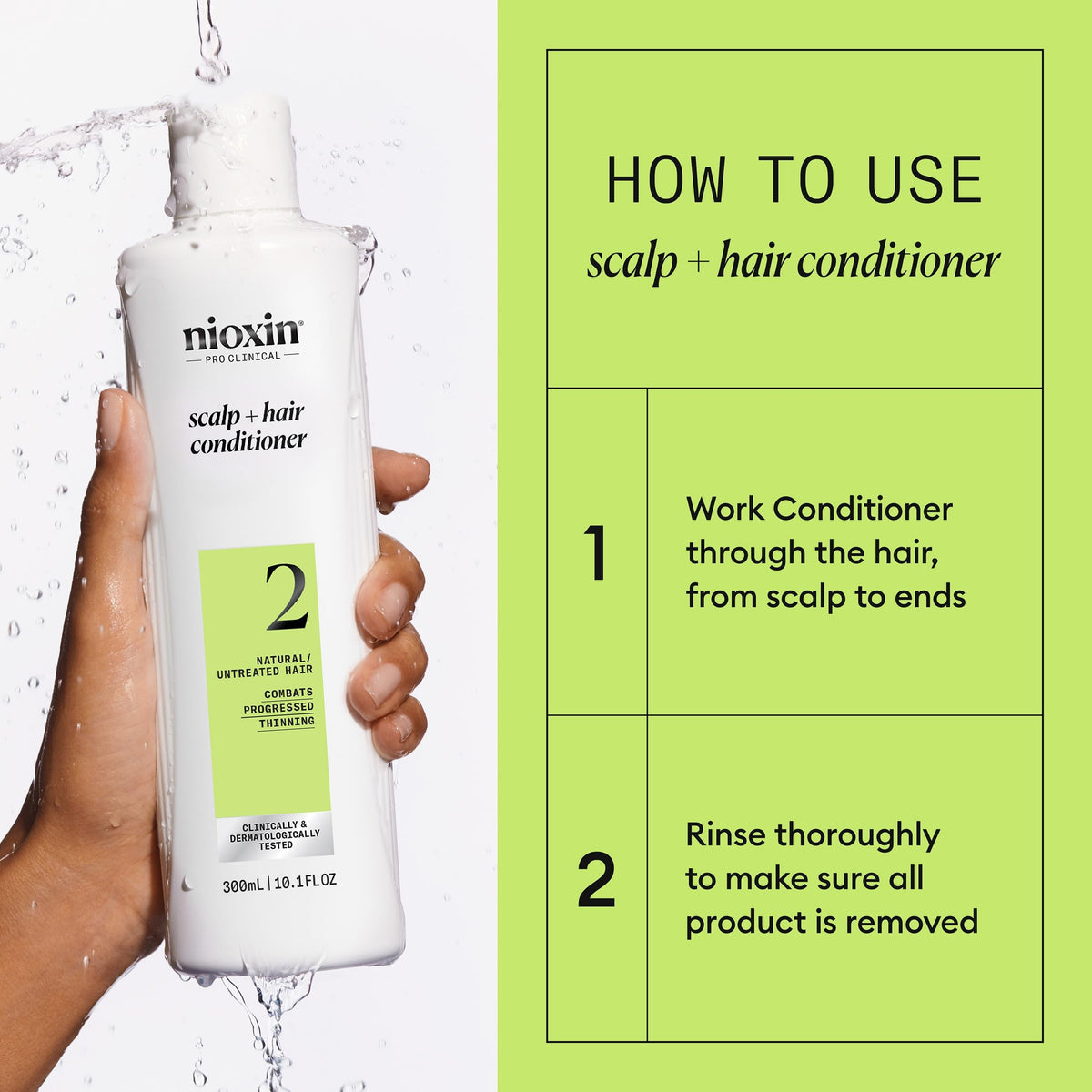 Nioxin label close-up highlighting niacinamide and biotin benefits for hair
