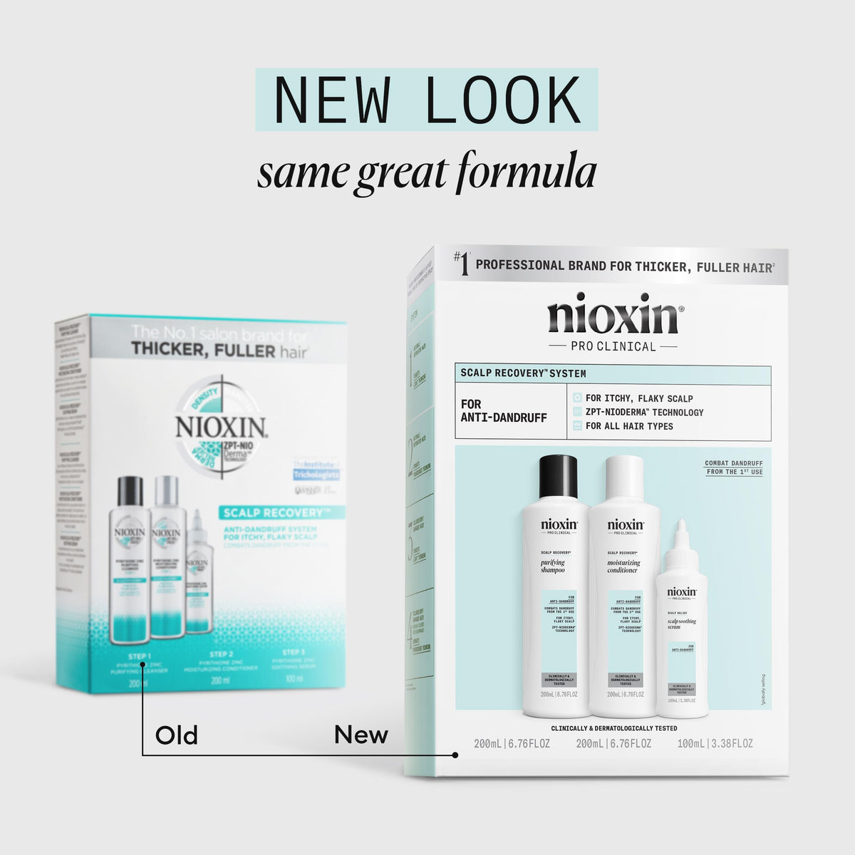 NIOXIN medicated shampoo pump closeup highlighting deep-cleaning benefit