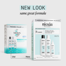 NIOXIN medicated shampoo pump closeup highlighting deep-cleaning benefit