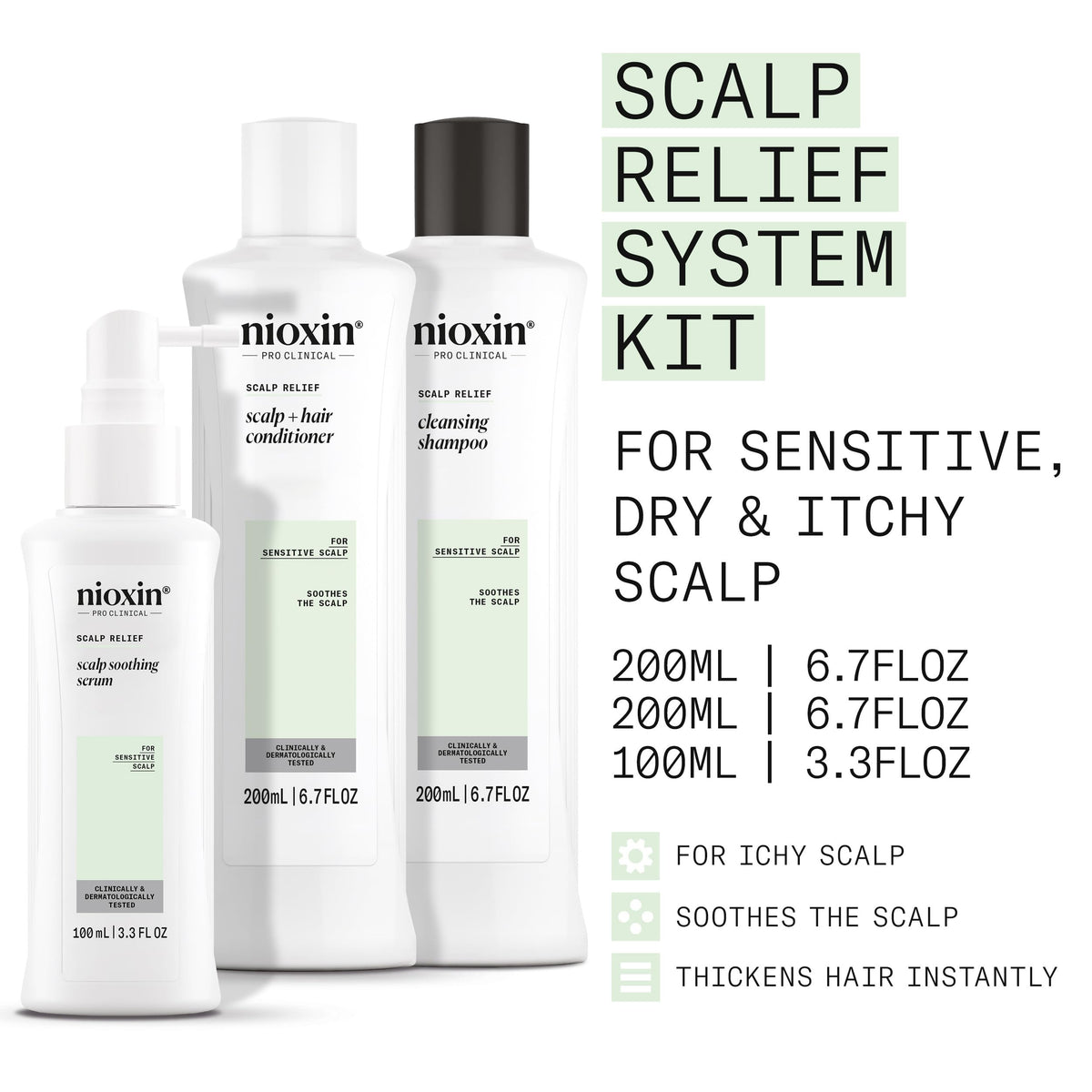 Nioxin pump dispenser demonstrating easy, mess-free application