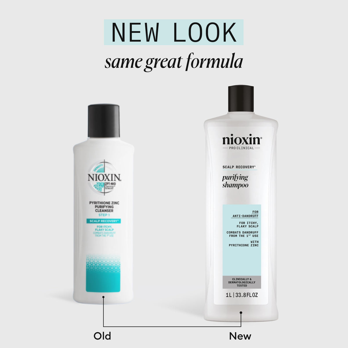 NIOXIN pump top detail demonstrating easy dispensing and controlled product use