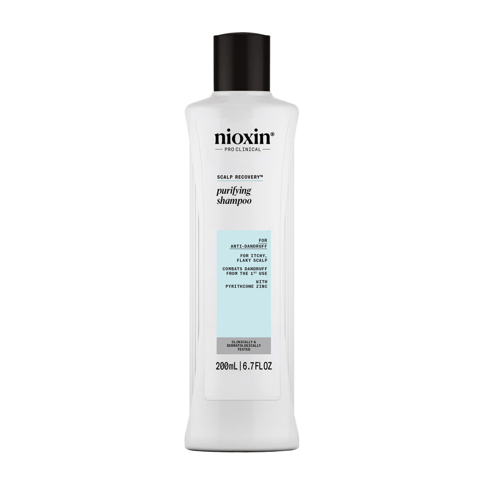 NIOXIN front packaging of purifying shampoo showing product clarity and confidence