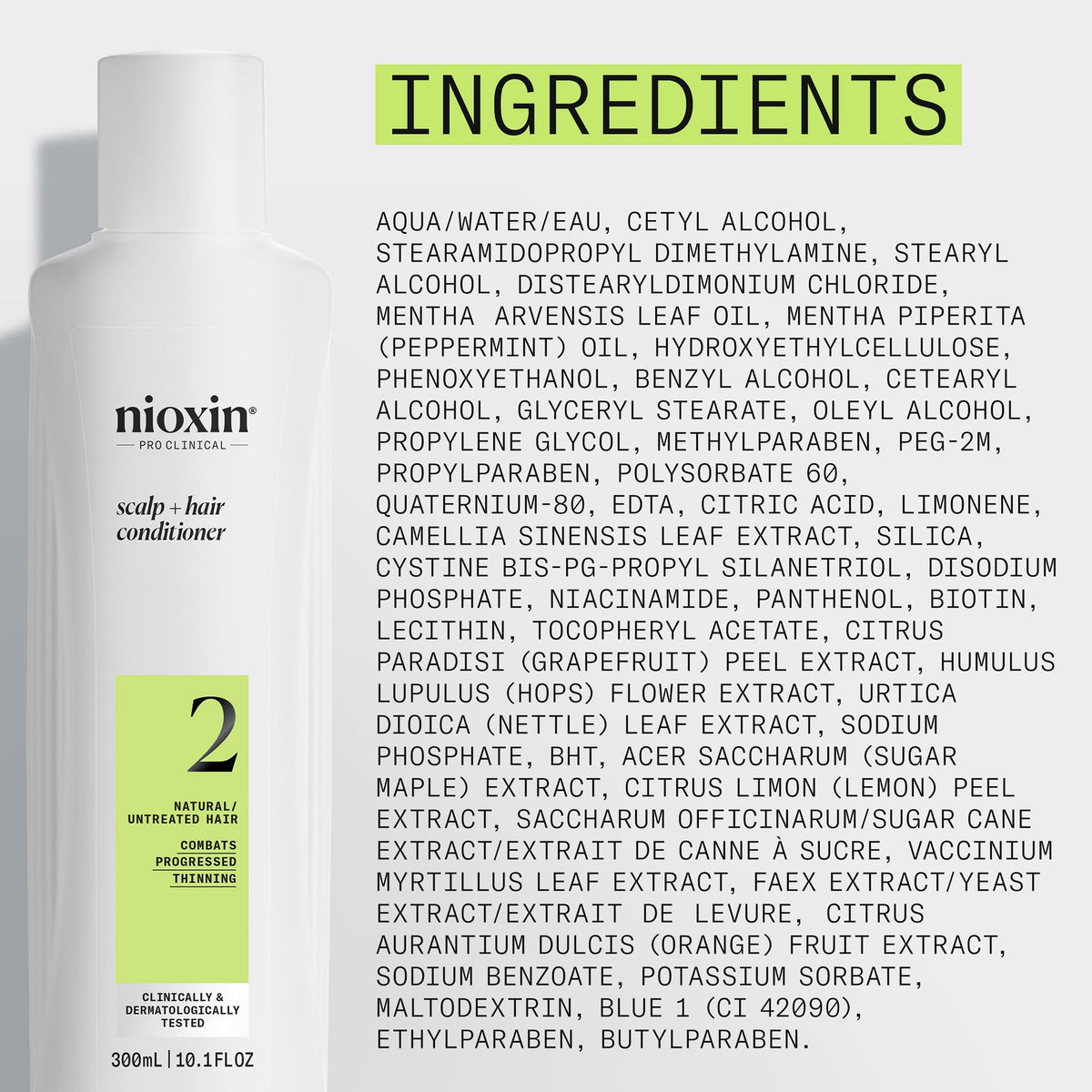 Nioxin bottle staged on salon counter to show professional-grade product