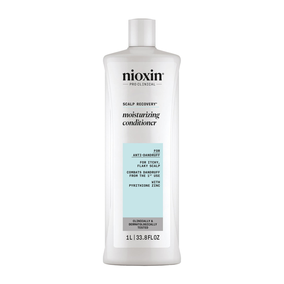 NIOXIN front bottle view showing product and hydration benefit