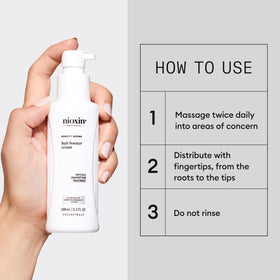 NIOXIN texture shot on fingertips showing lightweight absorbent benefit